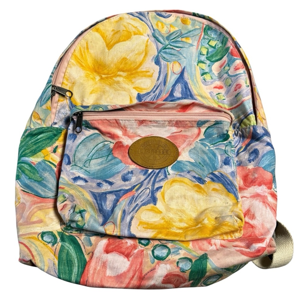 Vintage 90s Lacrosse Floral Women’s Backpack Multicolor 90s MINTY RARE